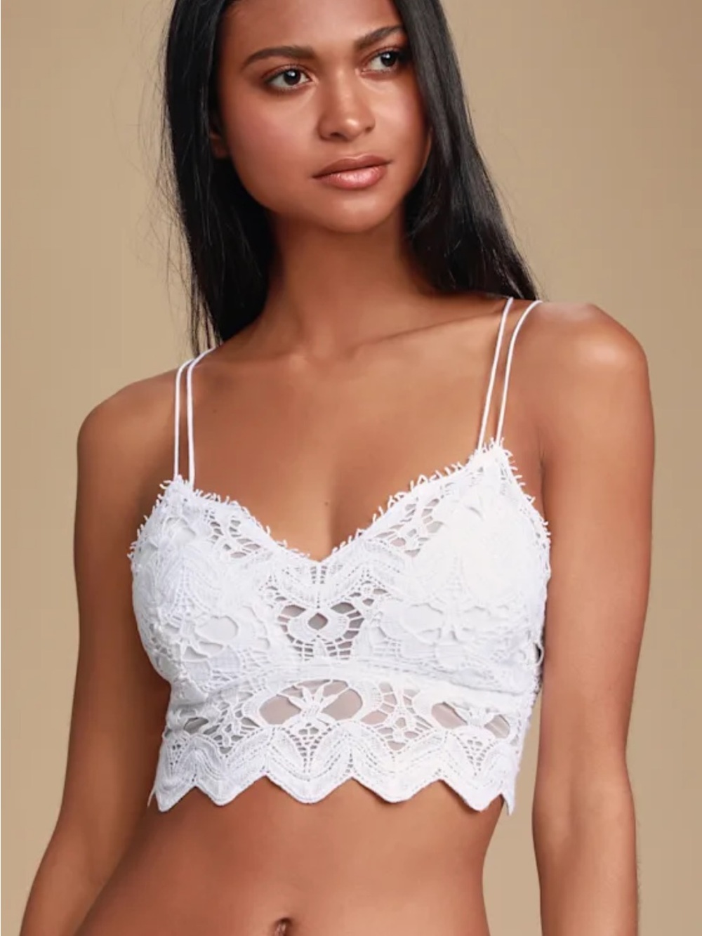 Free People White Lace Bralette